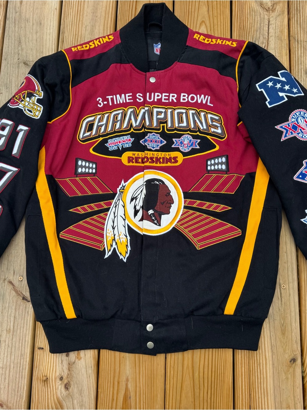 Champion Retro Varsity Jacket - Burgundy/Black/Gold